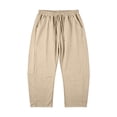 thumbnail image 6 of Josdec Women's Plus Size Casual Cropped Pants Wide Leg Barrel Elastic Drawstring High Waist Capri Trousers with Pockets for Summer Spring Fall, 6 of 9