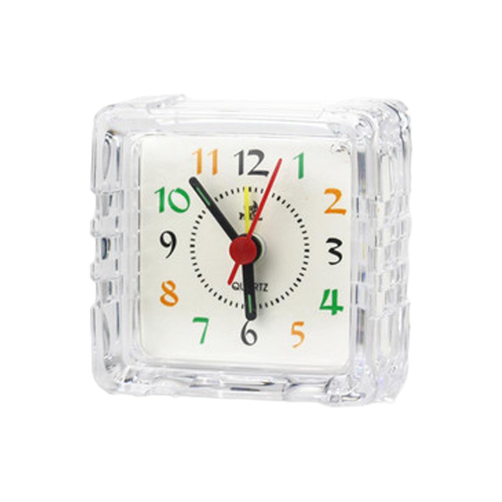 Super Quiet Mini Alarm Clock With Light, Small Alarm Clock Pt060/059 White Crystal Clock