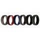 thumbnail image 1 of Juego de anillos escalonados de 2 capas de boda de silicona - Negro de ROQ para hombre - Anillo de 6 x 15 mm, 1 of 1