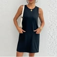 thumbnail image 2 of BYHONG Womens Sleeveless Mini Tank Dress Casual Workout Sport Tennis Athletic with 2 Pockets Dress Tee Shirt Dress Knee Length Summer Dresses for Women Black XL, 2 of 6