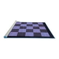 thumbnail image 2 of Ahgly Company Machine Washable Indoor Round Checkered Blue Modern Area Rugs, 3' Round, 2 of 4