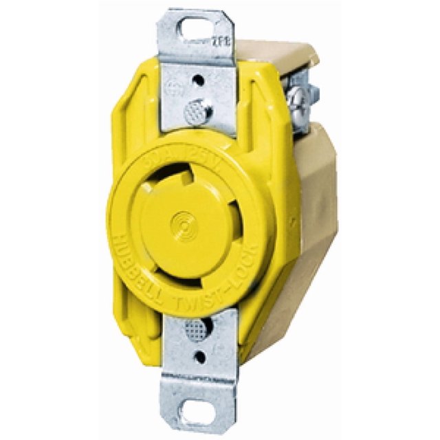 Receptáculo Empotrado de Grado Marino con Bloqueo Giratorio Hubbell 30A 125V