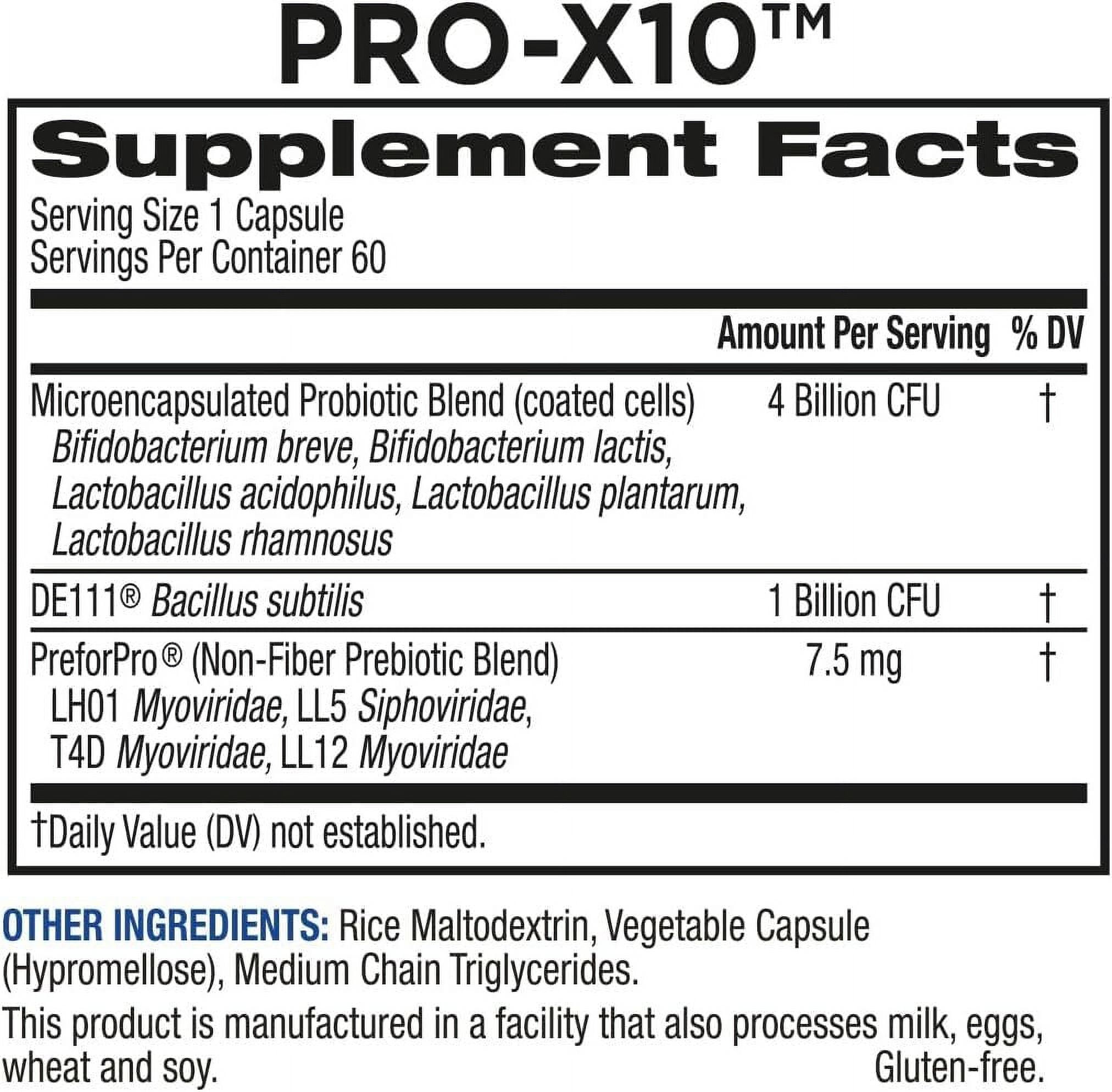 BioTrust Pro-X10 2.0 Probiotic Supplement - Probiotics for Digestive Health with Prebiotics - Immune System Support and GI Health - Free from Gluten, Soy and Dairy, Non GMO - 60 Capsules