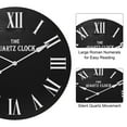 thumbnail image 2 of HLR 35.5” Farmhouse Large Shiplap Round Wall Clock with Roman Numeral for Living Room Decor, Black, 2 of 7