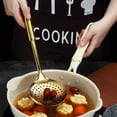 thumbnail image 6 of ReaNea Gold Kitchen Skimmer Spoon, Stainless Steel Metal Cooking Strainer, Slotted Spoons for Cooking, 6 of 8