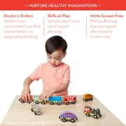Melissa & Doug Wooden Magnetic Train Cars - 8 Piece Educational and Skill-Building Wooden Toy for Boys and Girls