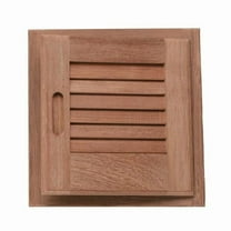 Teak Louvered Door & Frame - Right Hand - 12'' x 12''