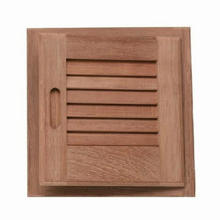Teak Louvered Door & Frame - Right Hand - 12'' x 12''