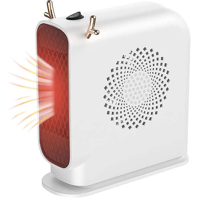 Calentador de ambiente de 500 W, calentador de ventilador de cerámica PTC, calentador doméstico portátil, calentador eléctrico, termostato inteligente, para baño, oficina, sala de estar