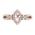 thumbnail image 3 of 3/4 Carat White Natural Diamond and Marquise Shaped Morganite Color Stone Engagement Ring in 14K Rose Gold (Ring Size 6.5) (SI1-SI2 Clarity), 3 of 5