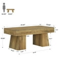 thumbnail image 2 of Tribesigns Farmhouse Coffee Table, 47" Wood Accent Center Tables for Living Room, Rustic Brown, 2 of 7