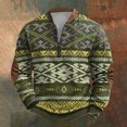 thumbnail image 2 of LIUJUNSHOP Basic Men's Crewneck Sweatshirt Men's Knit Zipper Sweater Long Sleeve Printed Collarless Hoodless, 2 of 3