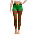 thumbnail image 3 of Yuncity Womens Christmas Striped Leggings Xmas Print Yoga Pants Fall Winter Casual High Waisted Soft Stretch Bottoms Holiday Party Trousers,Size S-Xxl Red, 3 of 6