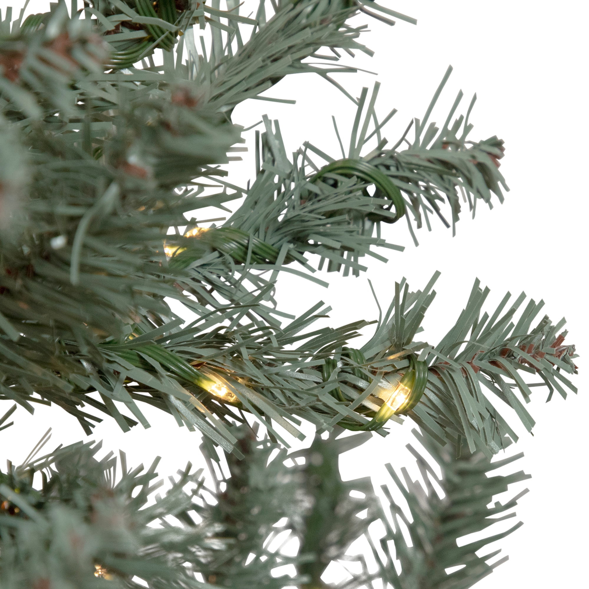 Northlight Clear Prelit LED Green Hinged Full Newport Spruce Artificial Christmas Tree, 7.5'