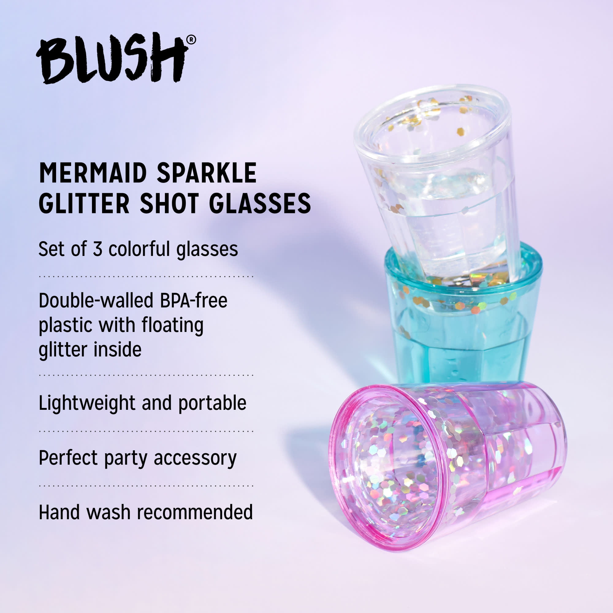 Glitter Wine Glass/ Shotglass Set