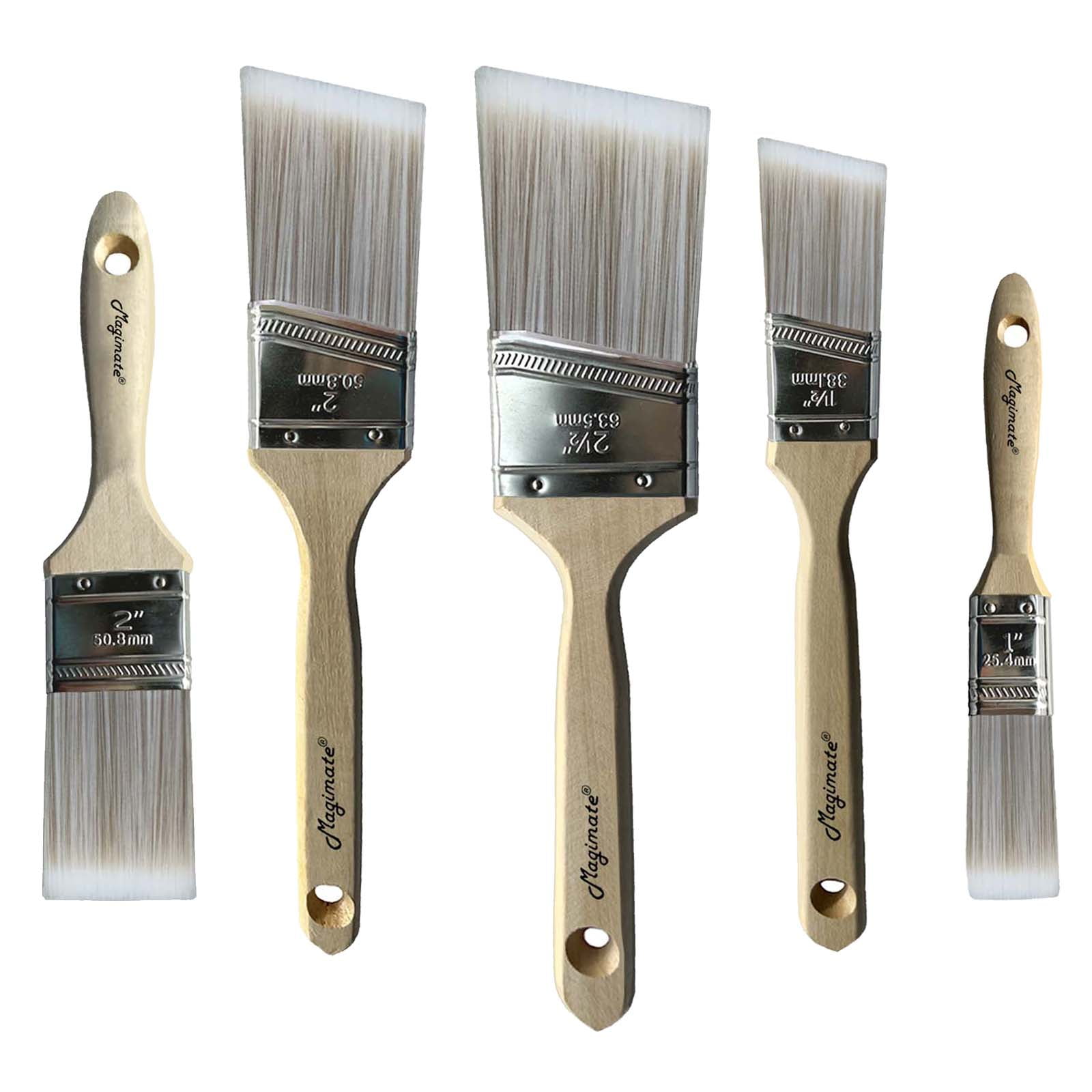 Wooden Stain Brush Angle Sash Paint Brushes for Wall Trim Furniture Painting House Touch ups