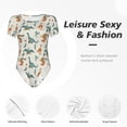 thumbnail image 6 of Uemuo Summer Dinosaur Pattern Women's One Piece Short Sleeve Swimsuit Rash Guard Surfing Modest Quick-drying Swimsuit Beach Essentials-XX-Large, 6 of 9