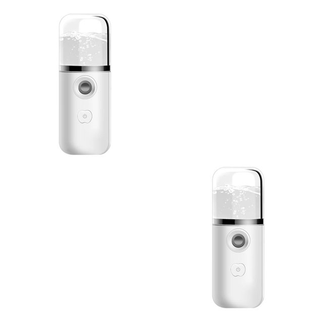 Pulverizador de niebla facial Seitruly 40ml humidificador hidratante recargable USB portátil Blanco elegante 2piezas