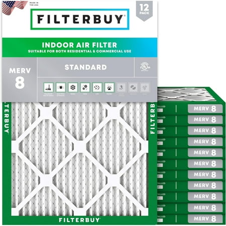 

Filterbuy 23.25x29.25x1 MERV 8 Pleated HVAC AC Furnace Air Filters (12-Pack)