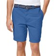 thumbnail image 1 of Pantalones cortos tipo chino informales con cinturón y frente plano para hombre de Club Room, azul, 32 Club Room chino, 1 of 1