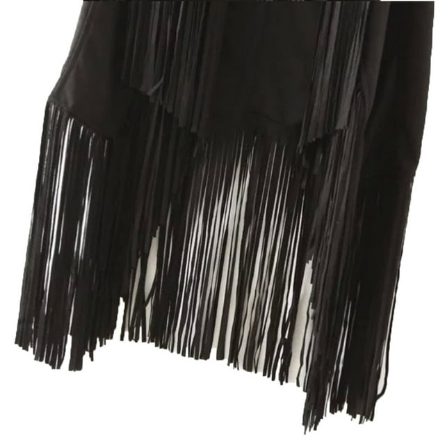 Qertyioot Cardigan Sans Manches en Suède Ethnique pour Femmes Automne Hiver