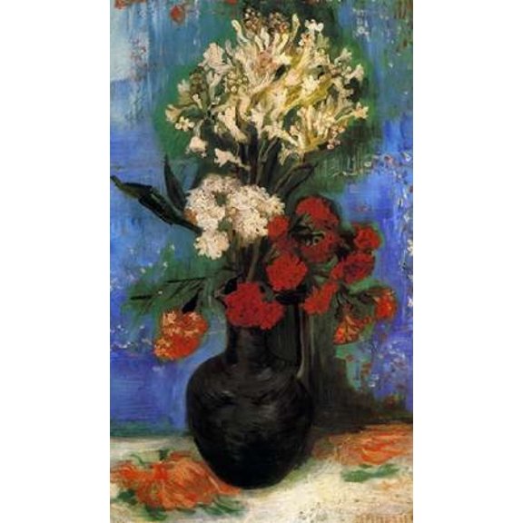 Carnations And Other Flowers Canvas Art - Vincent Van Gogh (24 x 36)