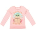 thumbnail image 2 of Star Wars Baby Yoda Little Girls T-Shirt and Leggings Outfit Set Pink / Green 6-6X, 2 of 5