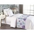 thumbnail image 2 of Roses Bed Runner, Pastel Colored Repetitive Flowers and Leaves on Bokeh Like Soft Hues, Decorative Accent Bedding Scarf for Hotels Homes & Guest Rooms, Twin, Mauve and Pale Blue Grey, by Ambesonne, 2 of 3