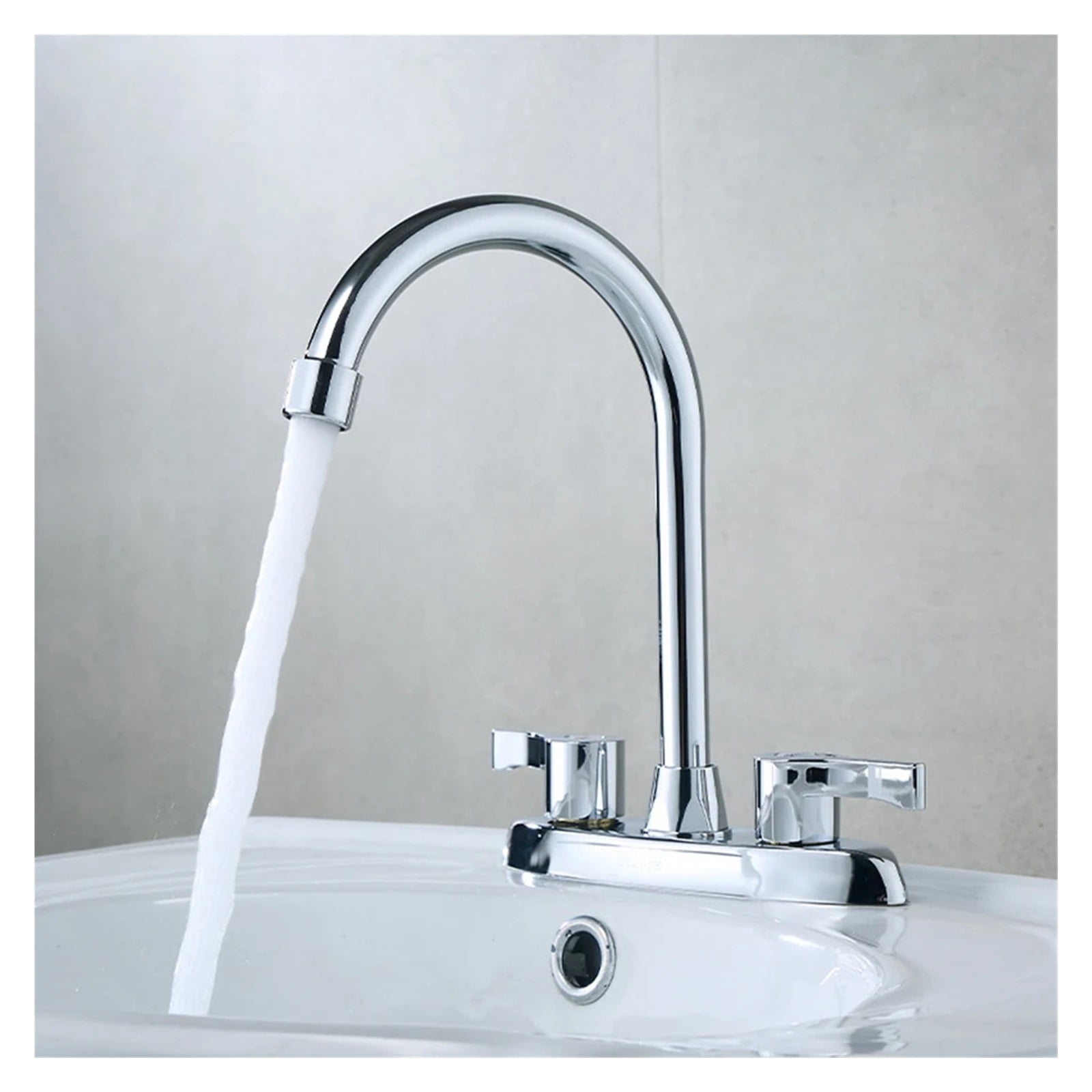 Double Hole Handle Kitchen Faucet, Brass Rotary Hot And Cold Basin Sink Mixer Tap, Sink Water Mixer Washbasin Kitchen Faucet ,Made to Last