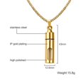 thumbnail image 4 of Collar de Cadena Colgante de Soporte de de Píldora de Botella de Inoxidable Joyería de Moda para Hombres - Oro Sunnimix Collar del acero inoxidable, 4 of 7