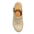 thumbnail image 4 of FSJ Women Slingback Clogs Wooden Block Heel Closed Round Toe Platform Studded Mules Buckle Strap Vintage Dress Slide Sandals Size 8 Beige, 4 of 4