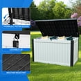 thumbnail image 6 of Dextrus Extra Large Outdoor Deck Box - 230 Gallon Capacity for Outdoor Furniture, Gardening Tools, and Sporting/Pools Gear - Durable Weather Resistant Resin, Secure Locking System (Black&White1), 6 of 7