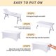 thumbnail image 4 of Mantel fijo de spandex blanco de 6 pies para mesa rectangular x12, 4 of 7