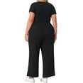 thumbnail image 5 of DARING DIVA Women's Plus 2 Pcs Short Set Bodysuit Top Wide Leg Pants 1X Black, 5 of 6