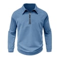 thumbnail image 3 of Cotton Quarter Zip Sweatshirt for Men Ghalytn Collared Long Sleeve Pullover - Casual Solid Top, 3 of 7