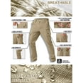 thumbnail image 4 of Men's Cargo Work Pants Stretch Water Resistant Tactical Pants 29" Lightweight Hiking Ripstop Pants with Multi Pockets Outdoor Apparel khaki 34, 4 of 8