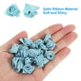 thumbnail image 4 of Mini Satin Ribbon Roses Tiny Fabric Flowers Embellishments Rosettes Applique Light Blue, 4 of 5
