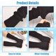 thumbnail image 3 of Calentadores de brazos para mujer, guantes sin dedos de punto de manga larga, calentadores de muñeca de invierno con orificio para el pulgar para mujeres y niñas, 3 of 4