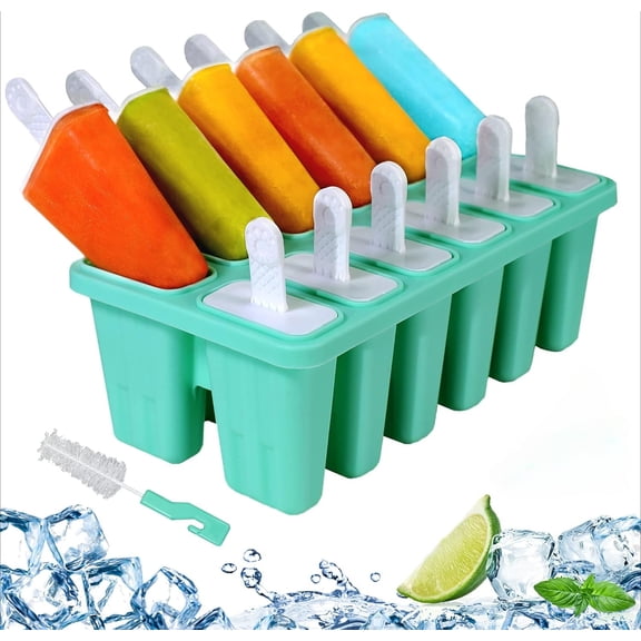 12-cavity Silicone Popsicles Molds Ice Cream Pop Maker Molds