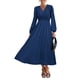 thumbnail image 1 of Vestido largo PRETTYGARDEN 2025 primavera manga larga con cuello en V para mujer, 1 of 8