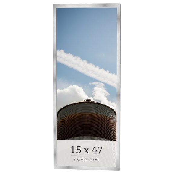 15x47 Frame Silver Real Wood Picture Frame Width 0.75 inches | Interior Frame Depth 0.5 inches |