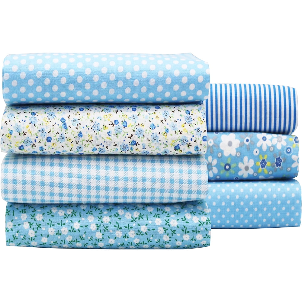 Cotton Craft Fabric, 7pcs Colchas Gordas Fat Quarter Bundles Floral Precut Fabric Squares, 20' x 20' (50cm x 50cm)
