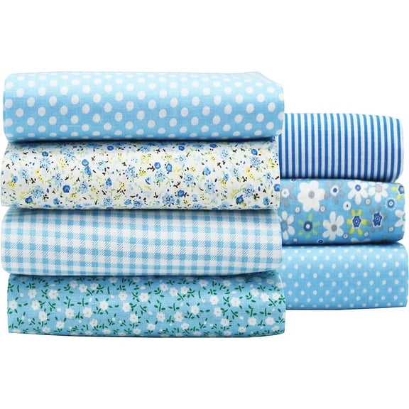 Cotton Craft Fabric, 7pcs Colchas Gordas Fat Quarter Bundles Floral Precut Fabric Squares, 20" x 20" (50cm x 50cm)