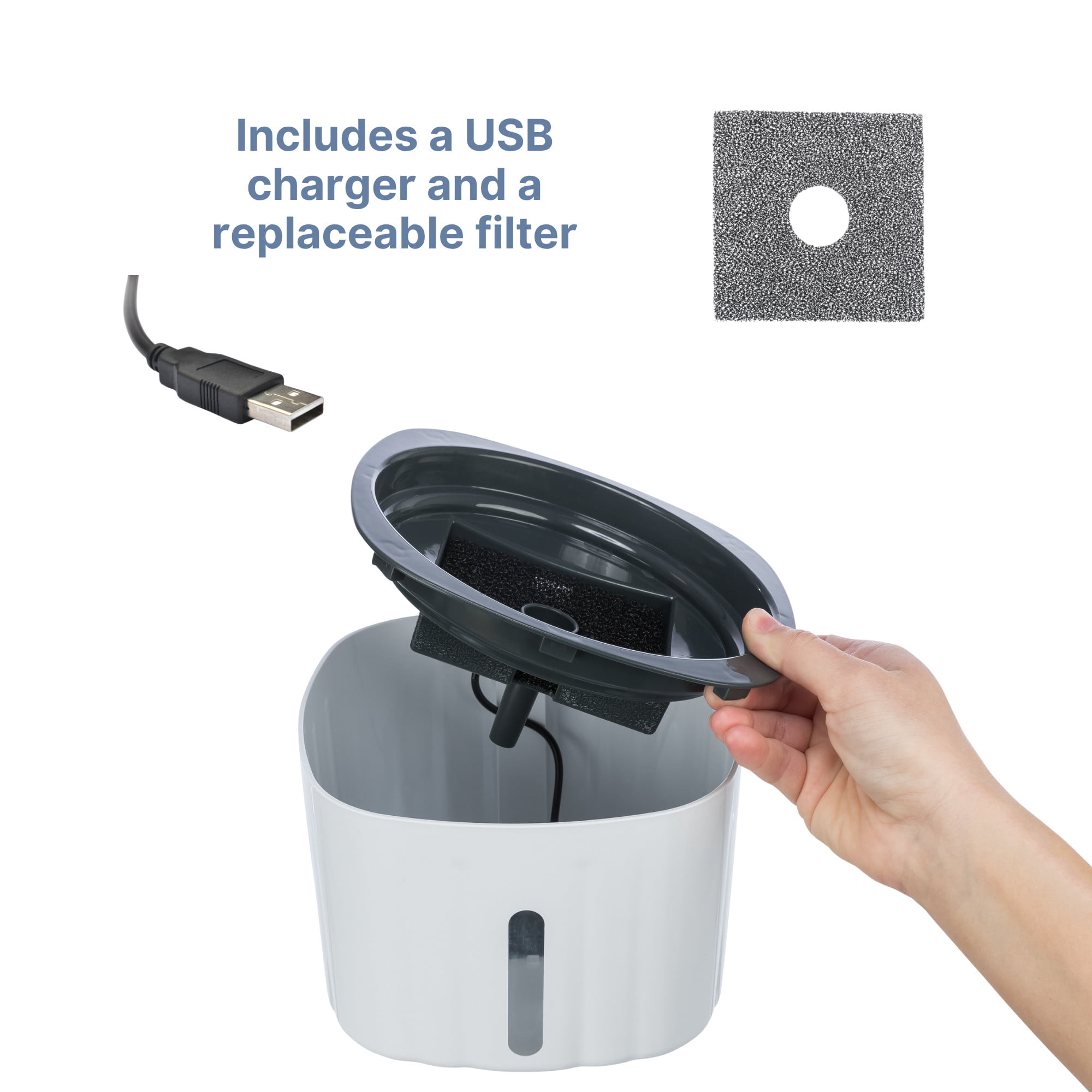 TRIXIE Flower Drinking Fountain for Dogs and Cats, 68oz Automatic Water Dispenser