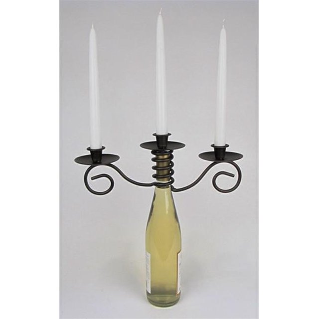 Metrotex Designs 21059 Three Taper Candleholder Bottle Topper- Black Meteor Finish