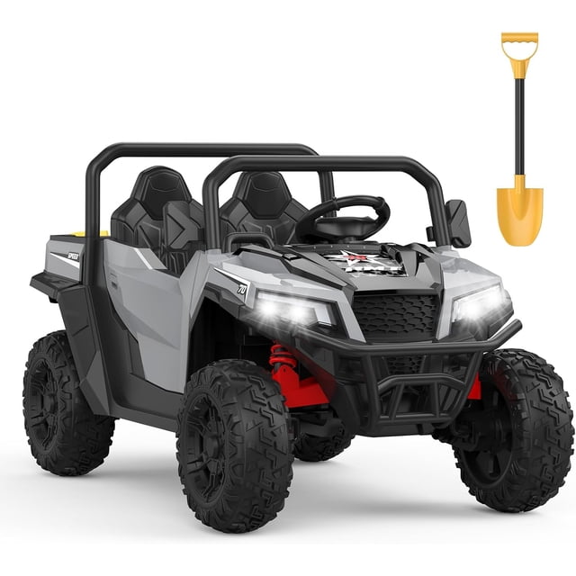 Bingirl 24V Ride on Dump Truck,24V Ride on Car with Remote Control,Electric Dump Bed and Extra Shovel,Ride on Tractors Car with Music Player Key Start