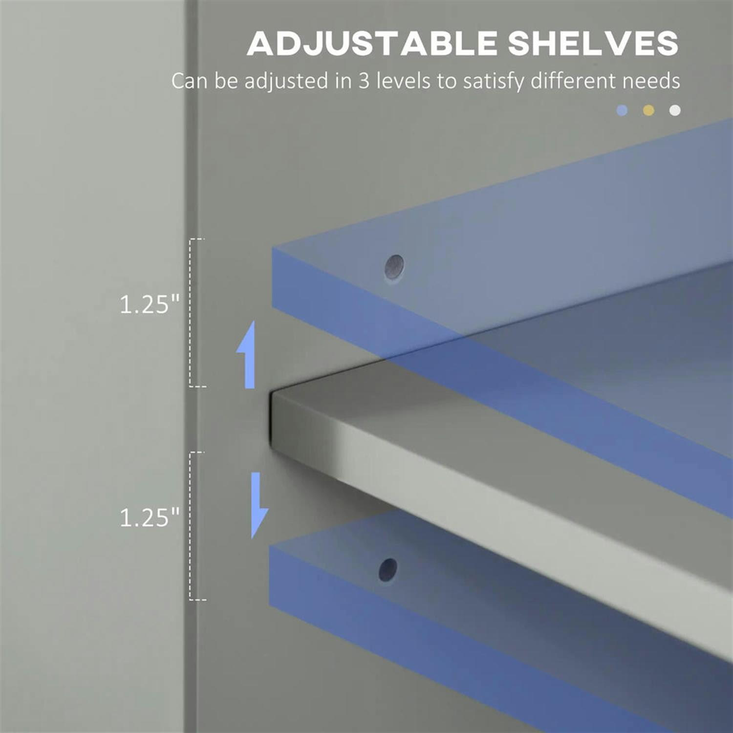 Demi Bonn 71" Tall Bathroom Storage Cabinet, Freestanding Linen Cabinet with Drawer and Adjustable Shelves for Living Room, Kitchen, Dining Room, Office, Gray