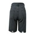 thumbnail image 6 of ZJXFGS Jean Shorts Womens High Waisted, Plus Size Jean Shorts, Stretchy Denim Short Summer Raw Hem Mom Long Shorts Cutoff Jorts, Mens Casual Shorts Dark Gray L, 6 of 9