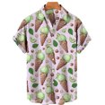 thumbnail image 3 of Camisas de helado divertidas con estampado 3D para hombre, camisas de playa de talla grande de manga corta de verano, blusas hawaianas con solapa para vacaciones, ropa para hombre, 3 of 5