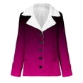 thumbnail image 5 of Winter Warm Plus Size Jackets for Womens Fashion Zip Up Composite Plush Button Lapels Jacket Outwear Coat, 5 of 6